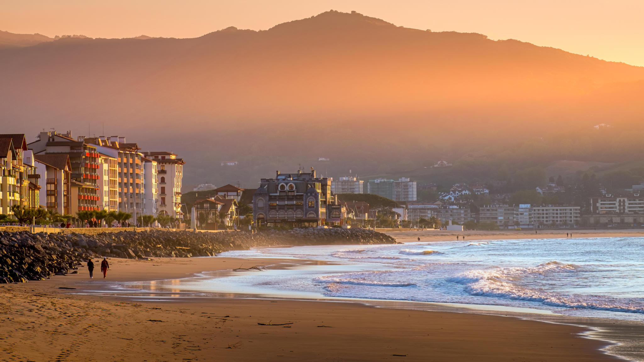 Coucher de soleil au pays basque, Hendaye plage